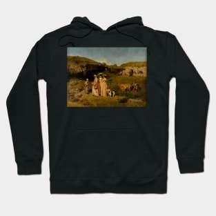 Young Ladies of the Village by Gustave Courbet Hoodie